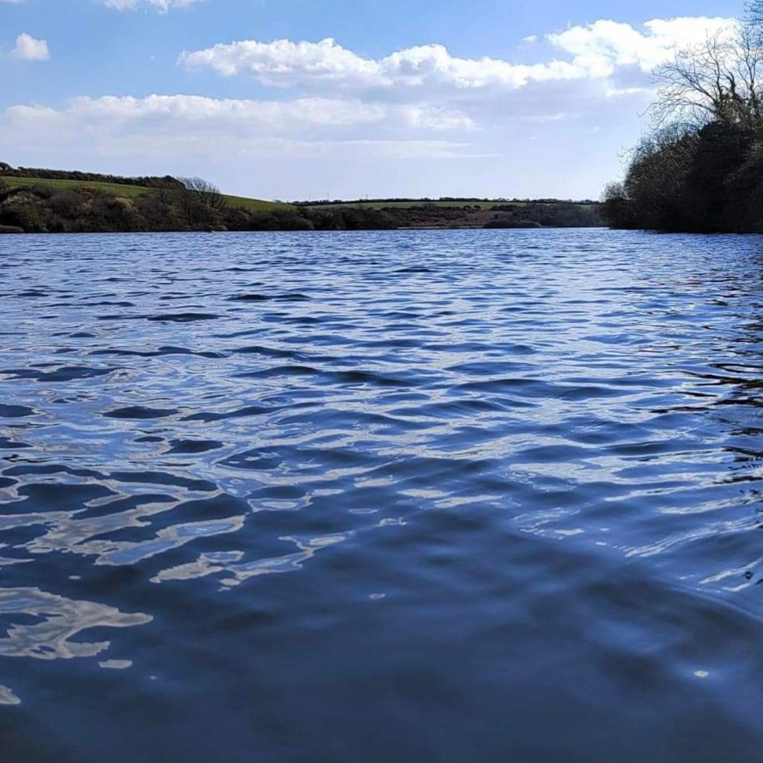 View across the reservoir with rippled water