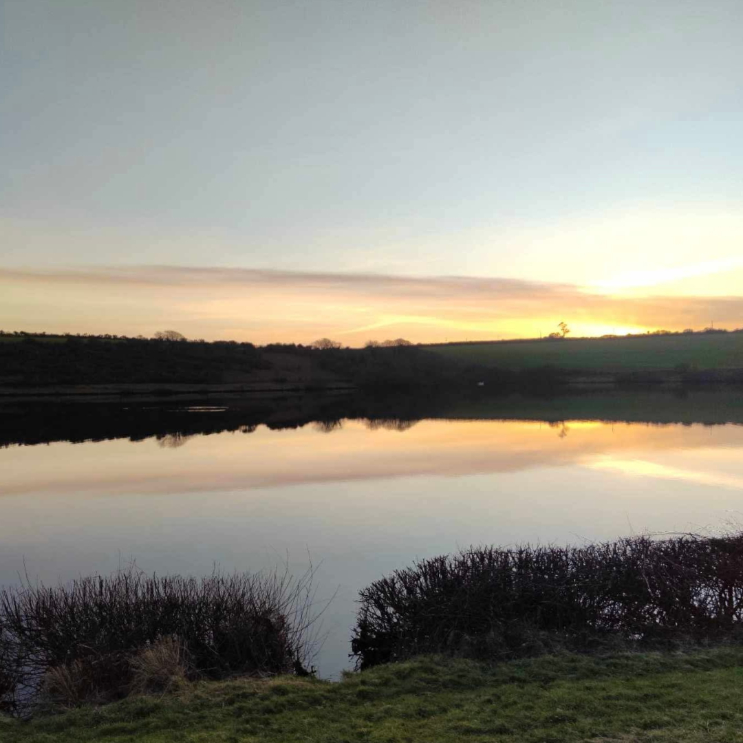 Calm reflective water at Drift Reservoir