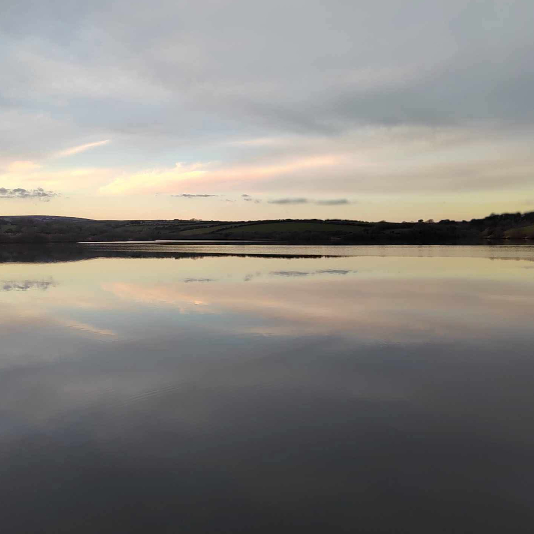 View across the reservoir with rippled water